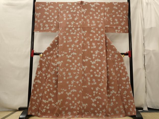平和屋着物■上質な小紋　舞葉文　正絹　逸品　未使用　AABH3503st