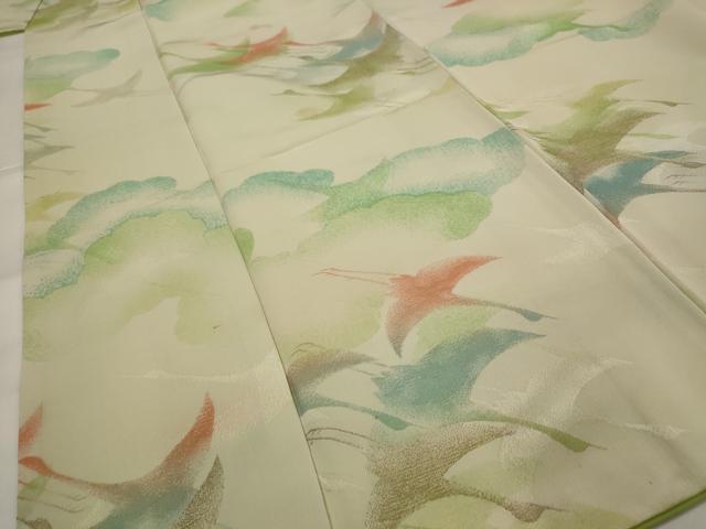 平和屋着物■上質な小紋 飛鶴文 暈し染め 金糸 正絹 逸品 AABH3505st