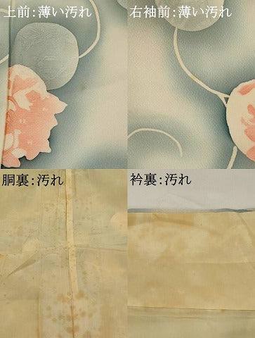 平和屋着物■上質な小紋 地紋起こし 花丸文 暈し染め 正絹 逸品 AABH3514st
