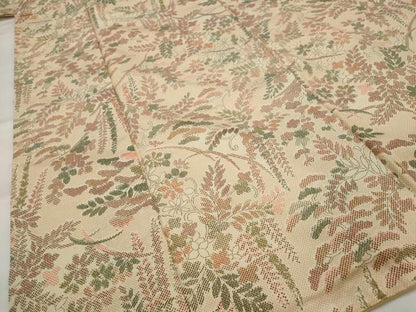 平和屋着物■本場染大島紬　草花文　正絹　逸品　AABH3517st