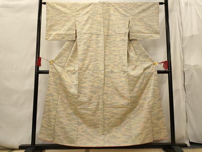 平和屋着物■上質な紬　幾何学文様　正絹　逸品　AABH3538st
