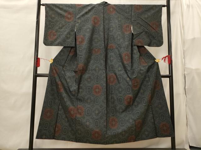 平和屋着物■本場大島紬　蜀江花文　正絹　逸品　AABH3539st