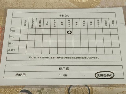 平和屋着物◎六通柄袋帯 唐織 扇面花鳥文 金銀糸 正絹 逸品 AABH3579ou