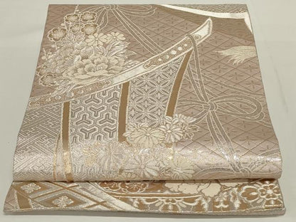 平和屋着物◎丸帯 唐織 鳳凰文 金銀糸 正絹 逸品 AABH3588ou