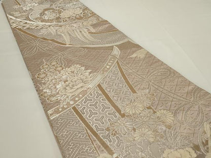 平和屋着物◎丸帯 唐織 鳳凰文 金銀糸 正絹 逸品 AABH3588ou