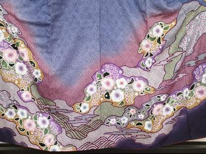 平和屋着物●豪華振袖・長襦袢(無双仕立て)セット　総絞り　辻が花　暈し染め　正絹　逸品　AABH3601cs