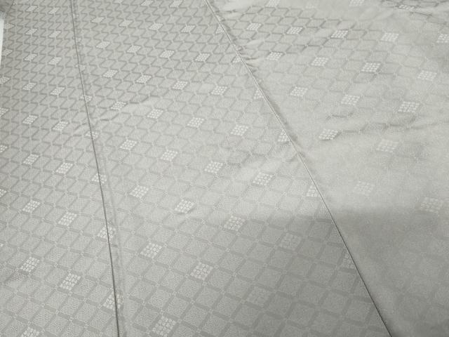 平和屋着物●創業460年・千總　色無地　幸菱地紋　暁鼠色　反端付き　丹後ちりめん　正絹　逸品　AABH3607cs