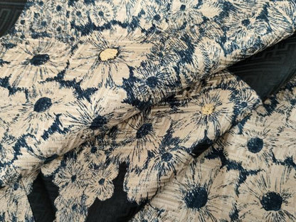 平和屋着物●上質な小紋　草花文　金彩　正絹　逸品　AABH3611cs