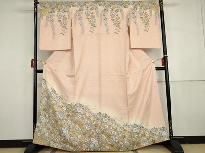 平和屋着物●訪問着　辻が花　暈し染め　金彩　正絹　逸品　AABH3612cs
