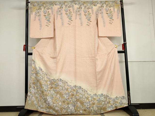平和屋着物●訪問着　辻が花　暈し染め　金彩　正絹　逸品　AABH3612cs