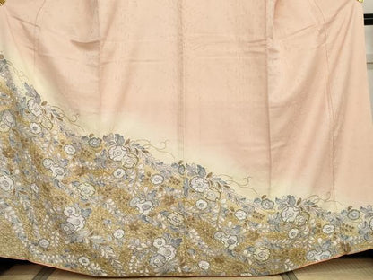 平和屋着物●訪問着　辻が花　暈し染め　金彩　正絹　逸品　AABH3612cs