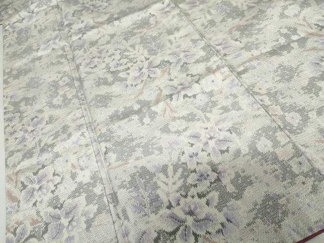 平和屋着物●上質な紬　枝花文　正絹　逸品　AABH3613cs