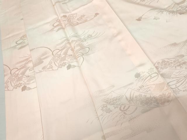 平和屋着物●振袖用長襦袢　無双仕立て　短冊花地紋　暈し染め　半衿刺繍　正絹　逸品　AABH3615cs