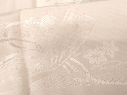 平和屋着物●振袖用長襦袢　無双仕立て　短冊花地紋　暈し染め　半衿刺繍　正絹　逸品　AABH3615cs
