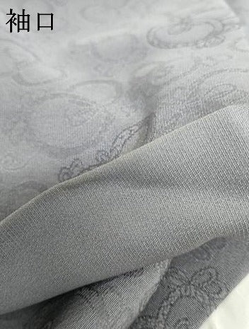 平和屋着物●お召　作家物　結び紐丸地紋　紅掛花色　正絹　逸品　AABH3616cs