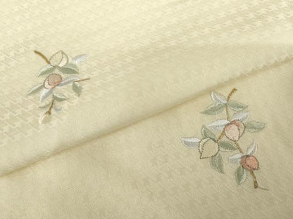 平和屋着物●上質な小紋　総刺繍　枝花文　金糸　やまと誂製　ロング丈　正絹　逸品　AABH3617cs