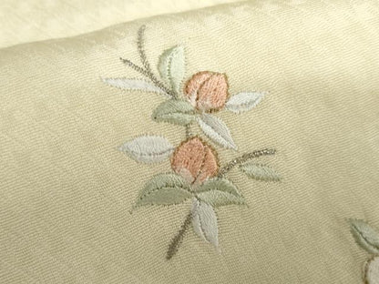 平和屋着物●上質な小紋　総刺繍　枝花文　金糸　やまと誂製　ロング丈　正絹　逸品　AABH3617cs