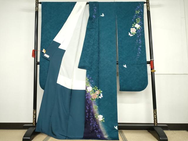 平和屋着物●豪華振袖　花蝶文　暈し染め　金彩　やまと誂製　正絹　逸品　AABH3618cs