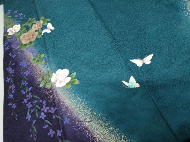 平和屋着物●豪華振袖　花蝶文　暈し染め　金彩　やまと誂製　正絹　逸品　AABH3618cs
