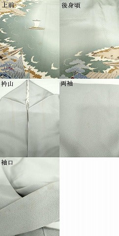 平和屋着物●本加賀友禅作家　森田耕三　色留袖　浜松風景文　暈し染め　正絹　逸品　AABH3620cs