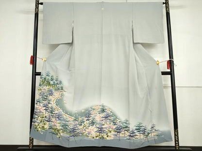 平和屋着物●本加賀友禅作家　森田耕三　色留袖　浜松風景文　暈し染め　正絹　逸品　AABH3620cs
