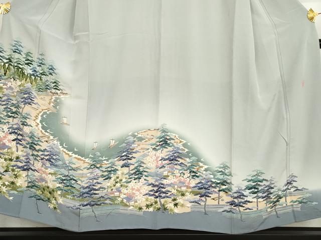 平和屋着物●本加賀友禅作家　森田耕三　色留袖　浜松風景文　暈し染め　正絹　逸品　AABH3620cs