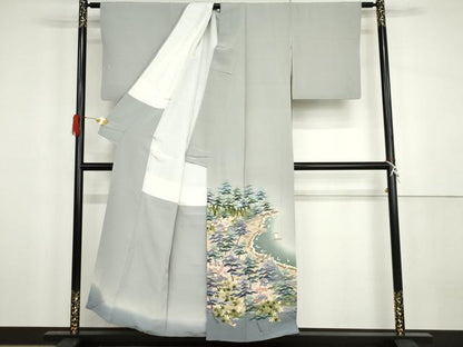 平和屋着物●本加賀友禅作家　森田耕三　色留袖　浜松風景文　暈し染め　正絹　逸品　AABH3620cs