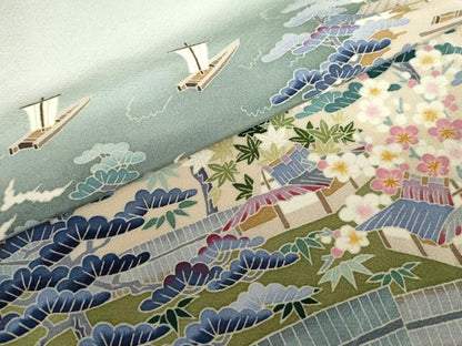平和屋着物●本加賀友禅作家　森田耕三　色留袖　浜松風景文　暈し染め　正絹　逸品　AABH3620cs