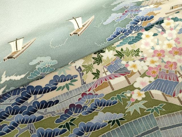 平和屋着物●本加賀友禅作家　森田耕三　色留袖　浜松風景文　暈し染め　正絹　逸品　AABH3620cs