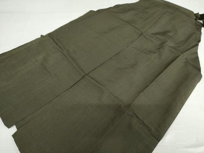 平和屋着物●男性　馬乗り袴　縞　正絹　逸品　AABH3623cs
