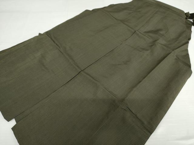 平和屋着物●男性　馬乗り袴　縞　正絹　逸品　AABH3623cs
