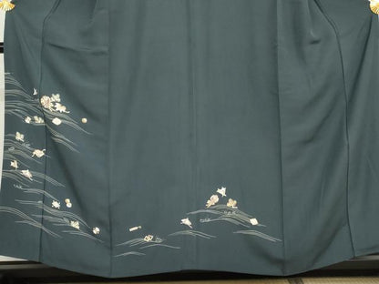 平和屋着物●訪問着　友禅　駒刺繍　流水吉祥文　金彩　正絹　逸品　AABH3625cs