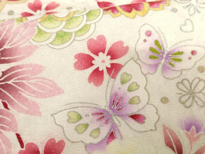 平和屋着物●豪華振袖　刺繍　花蝶文　暈し染め　金糸　金銀彩　銀通し地　正絹　逸品　AABH3626cs