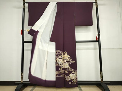 平和屋着物●金彩友禅　卓越技能者・名工・和田光正　訪問着　蜀江流水花文　金彩　さが美扱い　正絹　逸品　AABH3628cs