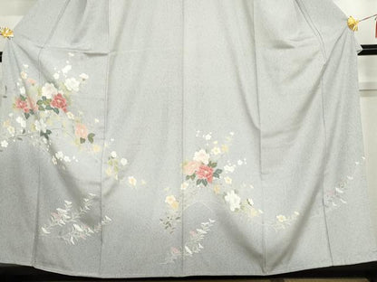 平和屋着物●訪問着　友禅　枝花文　暈し染め　正絹　逸品　未使用　AABH3629cs