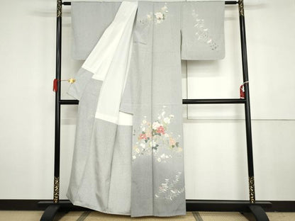 平和屋着物●訪問着　友禅　枝花文　暈し染め　正絹　逸品　未使用　AABH3629cs