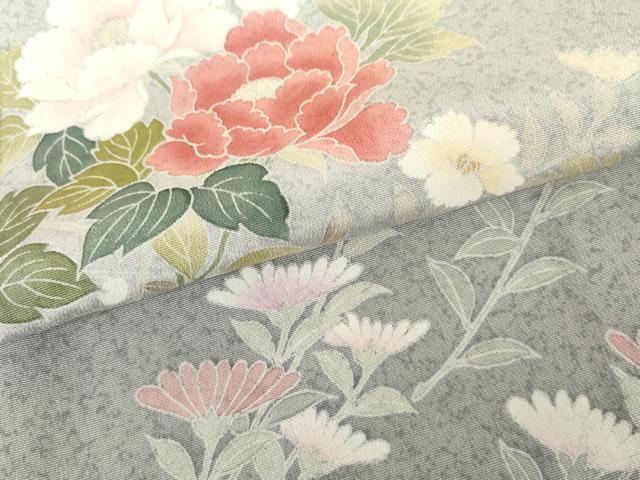 平和屋着物●訪問着　友禅　枝花文　暈し染め　正絹　逸品　未使用　AABH3629cs
