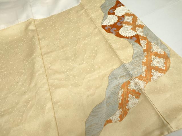 平和屋着物●豪華色留袖　駒刺繍　花唐草文　金糸　金彩　正絹　逸品　AABH3630cs
