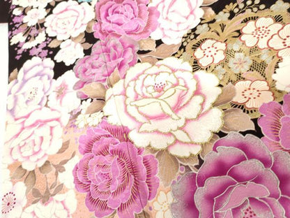 平和屋着物●豪華振袖　刺繍　ラインストーン　枝花文　暈し染め　金糸　金彩　正絹　逸品　AABH3632cs