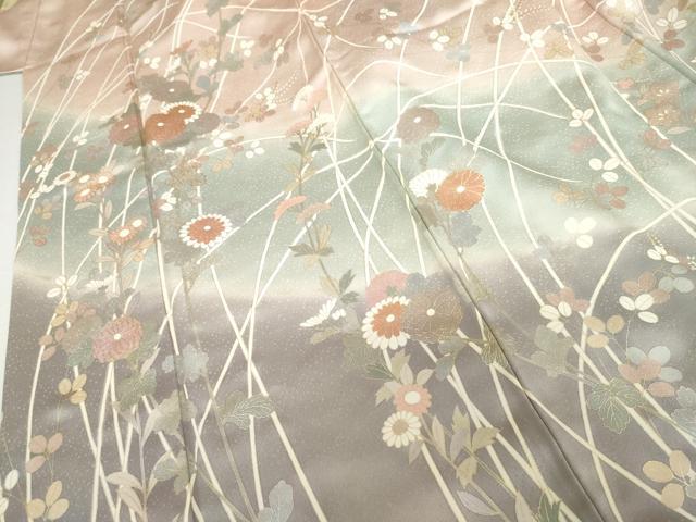 平和屋着物●訪問着　枝花文　萩　暈し染め　正絹　逸品　AABH3633cs