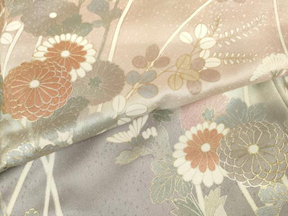 平和屋着物●訪問着　枝花文　萩　暈し染め　正絹　逸品　AABH3633cs
