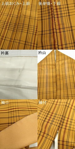 平和屋着物●本場縞大島紬　格子　正絹　逸品　AABH3634cs 平和屋着物○本場縞大島紬 格子 正絹 逸品 AABH3634cs