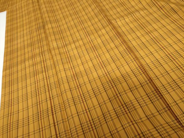 平和屋着物○本場縞大島紬 格子 正絹 逸品 AABH3634cs