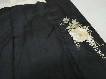 平和屋着物●訪問着　友禅　駒刺繍　花丸文　藤花房　暈し染め　金彩　正絹　逸品　AABH3637cs