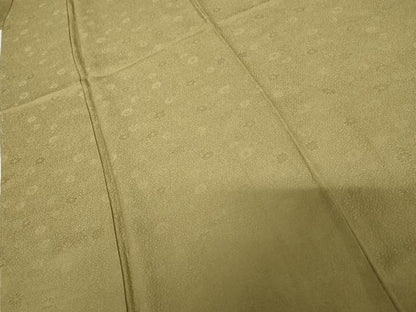 平和屋着物●上質な色無地　花尽くし地紋　枯色　正絹　逸品　未使用　AABH3642cs