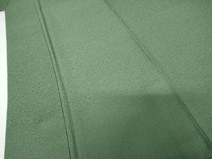 平和屋着物●上質な色無地　紋意匠　緑青色　正絹　逸品　AABH3643cs