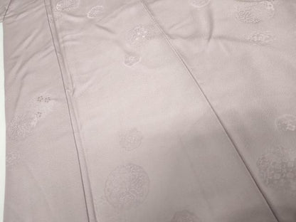平和屋着物●上質な色無地　花丸地紋　淡藤色　正絹　逸品　AABH3646cs
