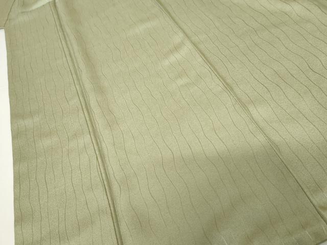 平和屋着物●国際的オートクチュール　デザイナー　君島一郎　KIMIJIMA　色無地　よろけ縞地紋　薄青色　正絹　逸品　AABH3647cs 平和屋着物○国際的オートクチュール デザイナー 君島一郎 KIMIJIMA 色