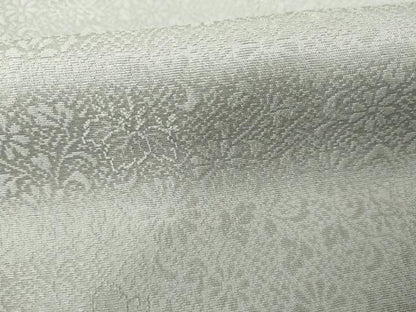 平和屋着物●上質な色無地　花唐草地紋　灰青色　正絹　逸品　AABH3650cs