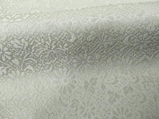 平和屋着物●上質な色無地　花唐草地紋　灰青色　正絹　逸品　AABH3650cs